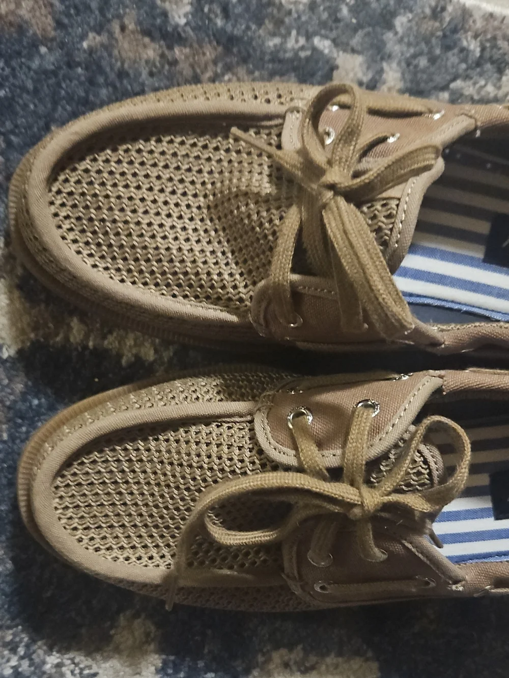Sperry Men’s Tan Woven Mesh Boat Shoes